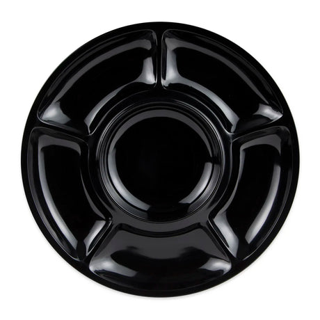 GET Enterprises APS-6-BK Milano™ Plate 14" 6 Compartment