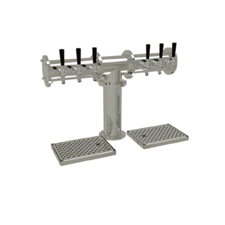 Glastender PT-6-MF Pipe Tee Draft Dispensing Tower Countertop (6) Stainless Steel Faucets (handles Not Included)