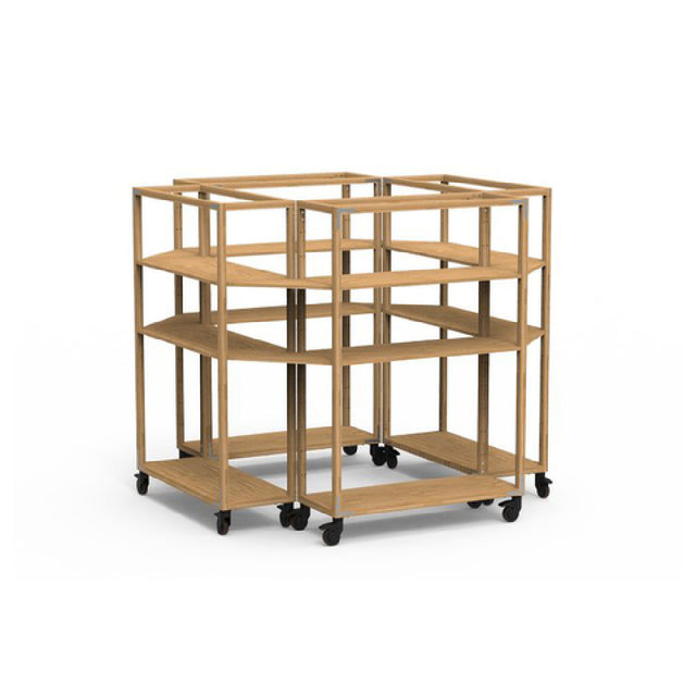 Steelite MGCCAN19NSXW Canvas Center Stage Display Natural Brushed Stainless Steel On Casters