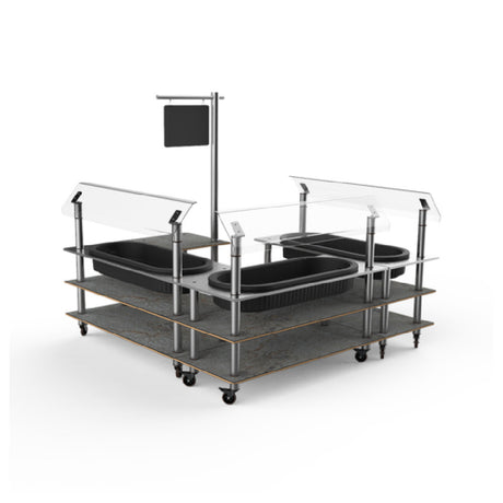 Steelite MGCMLB03GSXW Mogogo Buffet Solutions Modular Chilled Salad Station 3-tier