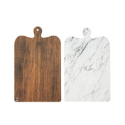 PacknWood 210PL2439 - Double Face Marble/Wooden Planks For Mezze/Tapas, 15.6"L X 9.6"W