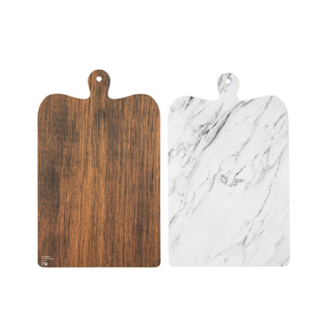 PacknWood 210PL2439 - Double Face Marble/Wooden Planks For Mezze/Tapas, 15.6"L X 9.6"W