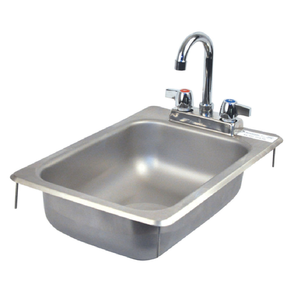 BK Resources BK-DIS-1014-5D-P-G Drop-In Sink One Compartment 12-1/8"W X 18-1/2"D X 5"H Overall Size