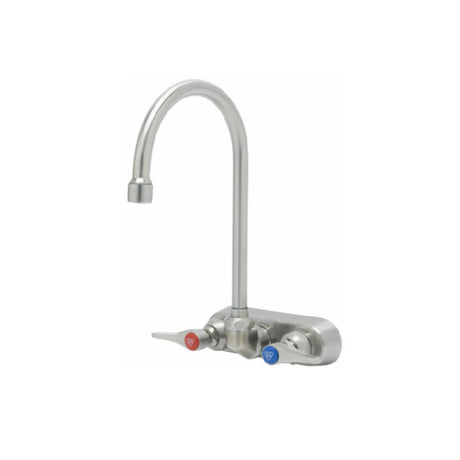 T&S Brass S-1146 EverSteel 8" Stainless Steel Deck Mount Workboard Faucet W/ Stainless Steel Lever Handles