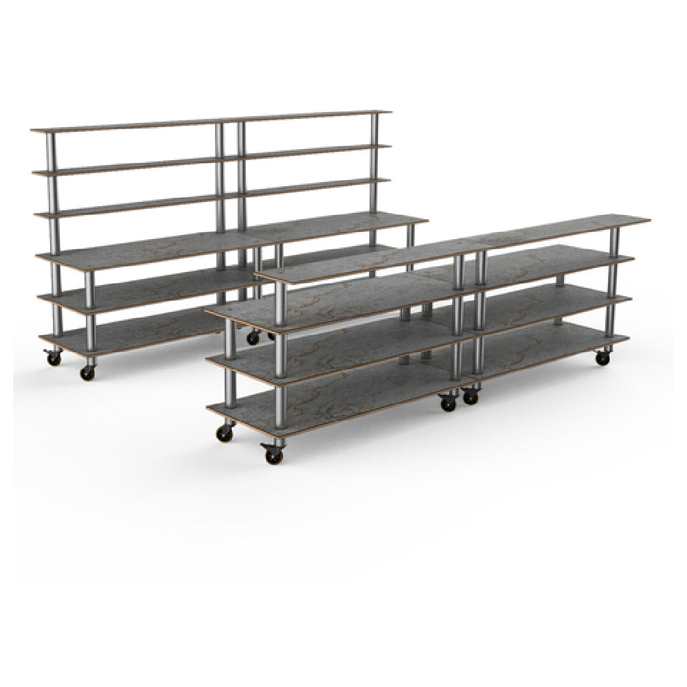 Steelite MGCMLC11GSXW Mogogo Buffet Solutions Modular Double Bar Includes: (1) 142" X 29-1/2" X 73"H Back Bar & (1) 142" X 34-1/2" X 47-1/2"H Front Bar