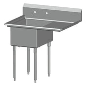 SPG 1N1618-RD24 - Universal Stainless Sink, One Compartment, 24" Right-hand Drainboard