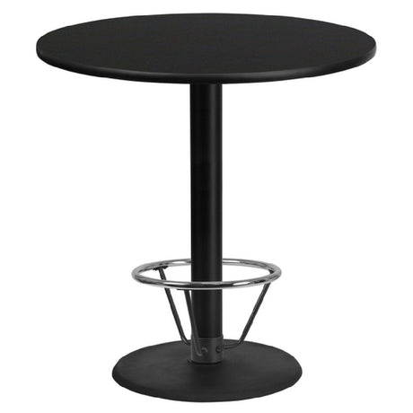 Flash Furniture XU-RD-42-BLKTB-TR24B-4CFR-GG Table 42" Dia. X 43-1/8"H Bar Height