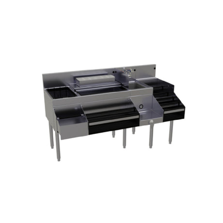 Glastender ALL-60A-CP10 All-In-One Underbar Ice Bin/Cocktail Station Blender Station