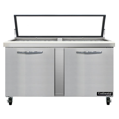 Continental Refrigerator SW60N24M-HGL Mighty Top Sandwich Unit With Hinged Glass Lid
