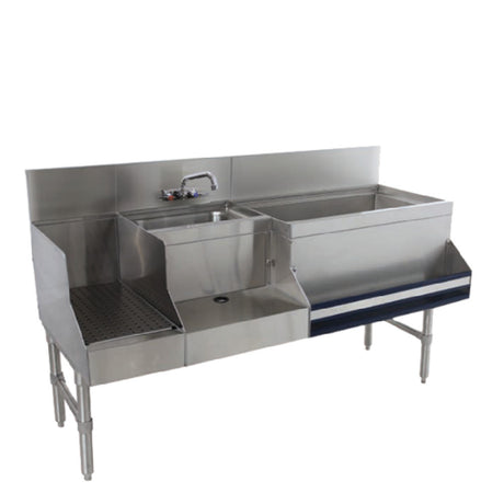 Advance Tabco PRU-19-48R-10 Prestige Uni-Serv Speed Bar With 11" Deep Ice Bin On Right (with 10-circuit Cold Plate)