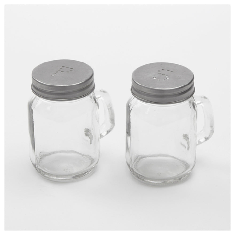 American Metalcraft MSP4 Mason Jar Salt & Pepper Shaker Set 4 Oz. 5"L X 4-3/4"W X 4"H