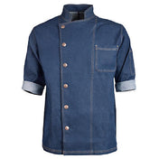 KNG 2938DBLL Kng Lg Denim Chef Coat Front Snap