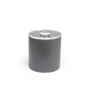 FOH RIB020GYL21 3.5qt Round London Ice Bucket Smoke With Acrylic Lid Includes One RIB017GYL21-BTM 3.5qt Round London Ice Bucket Base Smoke