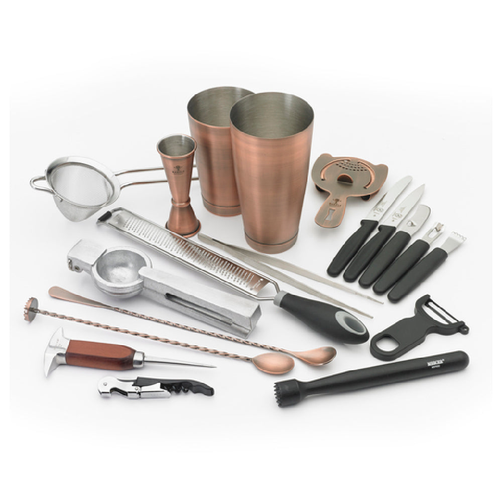 Mercer Culinary M37102ACP Barfly® Deluxe Set 18-piece Includes: (1) Cocktail Shaker Set