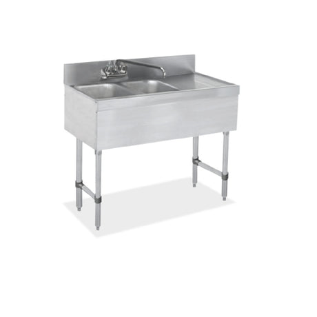 Steel Works Stainless SWBAR2B36-R Two Compartment Underbar Sink 36" X 18-3/4" X 33"H
