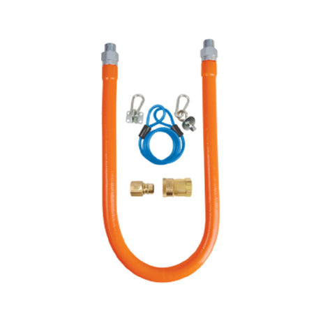 BK Resources BKG-GHC-7572-SCK2 Gas Hose Connection Kit # 2 Includes 72" Long X 3/4" I.D. Stainless Steel Hose With Radial Wrap & Protective Translucent Coating