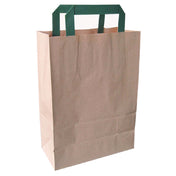 PacknWood 210MCABB20BR - Grab & Go Carrier Bag, 7.9"L X 4"W X 11"H, With Green Handles