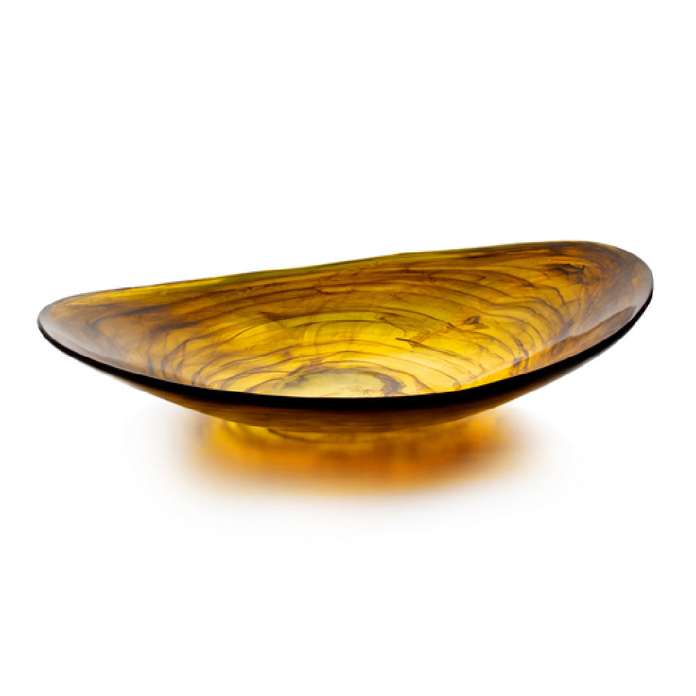 Bon Chef 59019-UMBER Shallow Oval Resin Bowl 15.75" X 10.5" X 3" Lead Free