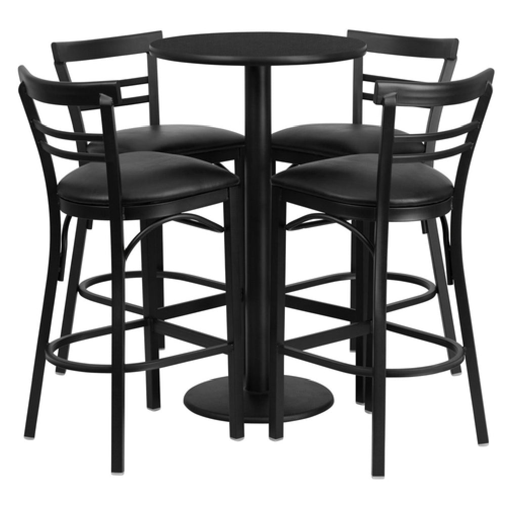 Flash Furniture RSRB1033-GG Table And Bar Stool Set Includes (1) 24" Dia. X 42"H Table