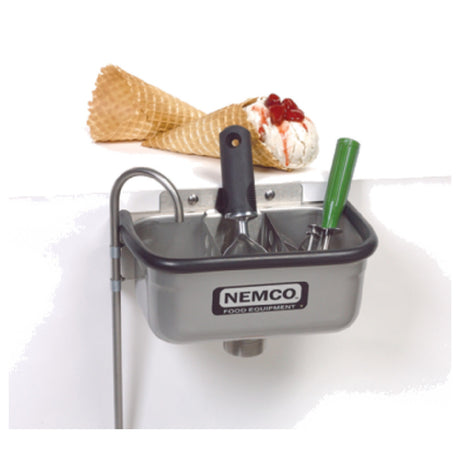 Nemco 77316-10A Ice Cream Spade Dipper Well 10" 3/8" Dia. Spigot Installed For Left Or Right Side Operation