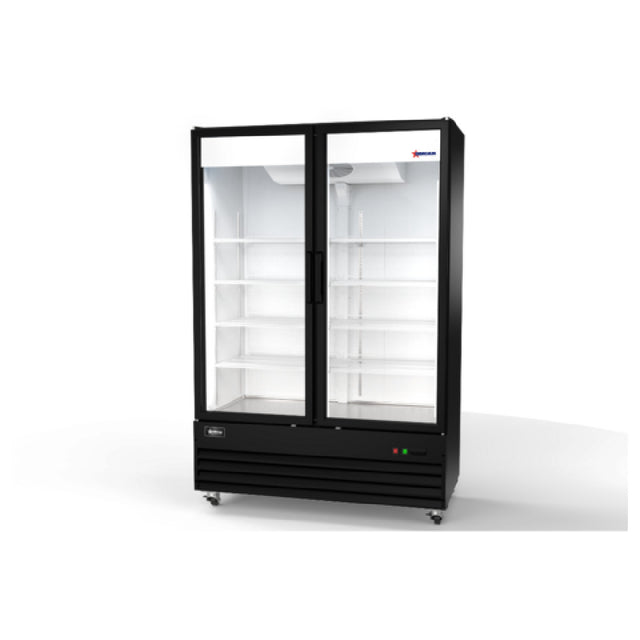 Omcan 50124 (RE-CN-54R-HC) Merchandiser Refrigerator Reach-in Two-section