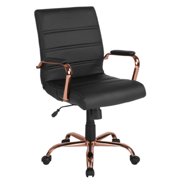 Flash Furniture GO-2286M-BK-RSGLD-GG Whitney Executive Swivel Office Chair 37" To 40-3/4" Adjustable Height