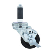 BK Resources 3SBR-1RA-HR-TLB - Swivel Caster, 1" Expanding Stem, 3" Hard Rubber Wheel