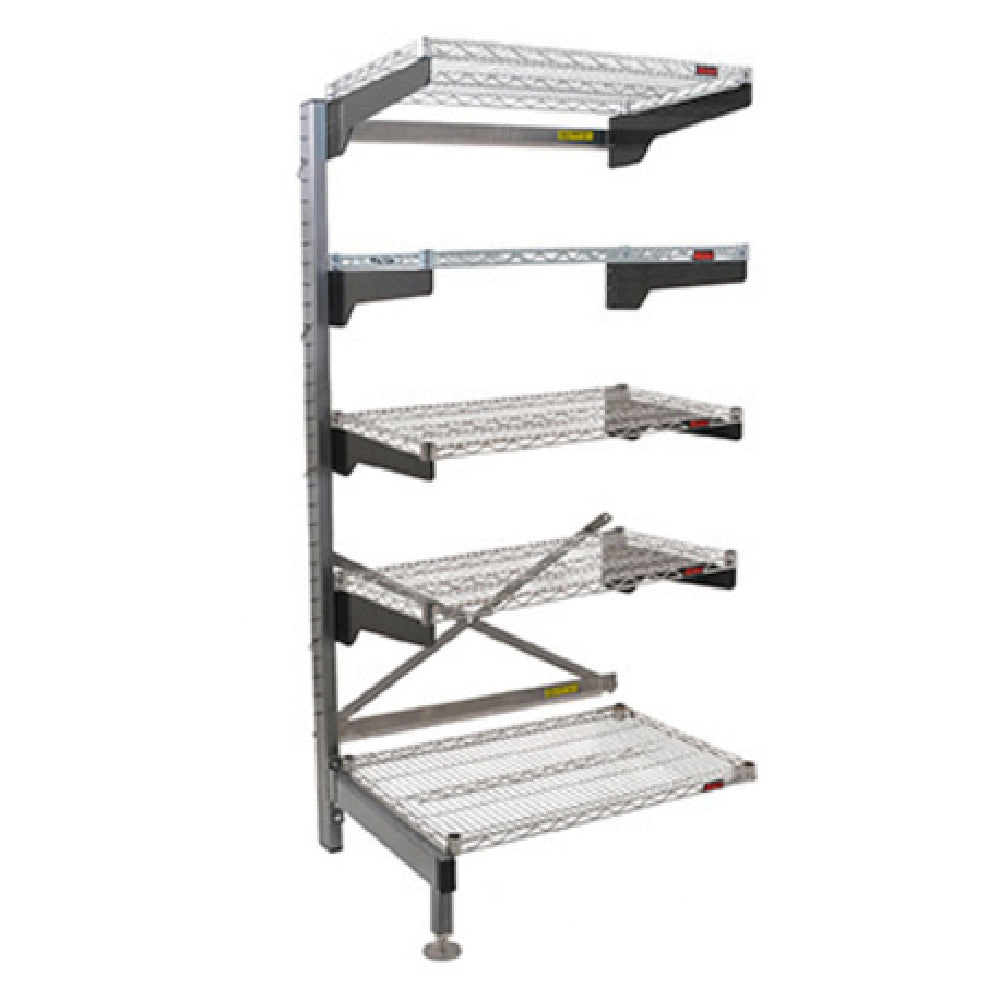 Eagle Q2442V76A-5 Q-LEVER Cantilever Add-On Shelving Unit 5-tier 43-1/2"W X 29"D X 76"H Overall Size