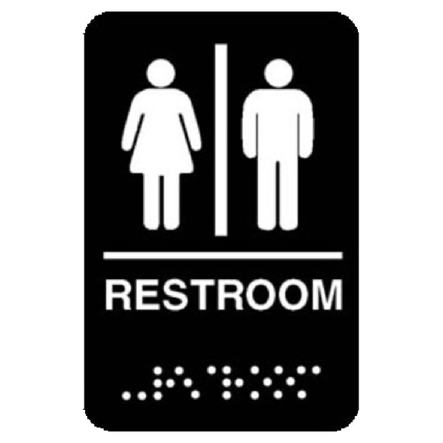 Franklin Machine Products 280-1200 Sign "Men & Women Restroom" 6" X 9"