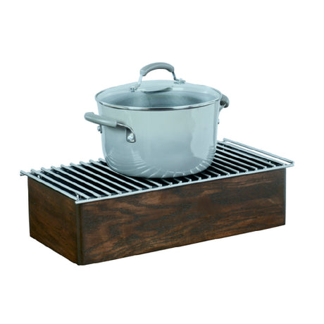 Cal Mil 22423-112 Heritage Chafer 10" X 10-1/4" X 5-1/2"H Vintage Wood Frame And Bold Grill