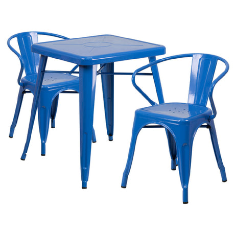 Flash Furniture CH-31330-2-70-BL-GG Table And Chair Set Includes (1) 23-3/4"W X 23-3/4"D X 29"H Table (footprint: 27-3/4"W X 27-3/4"D)