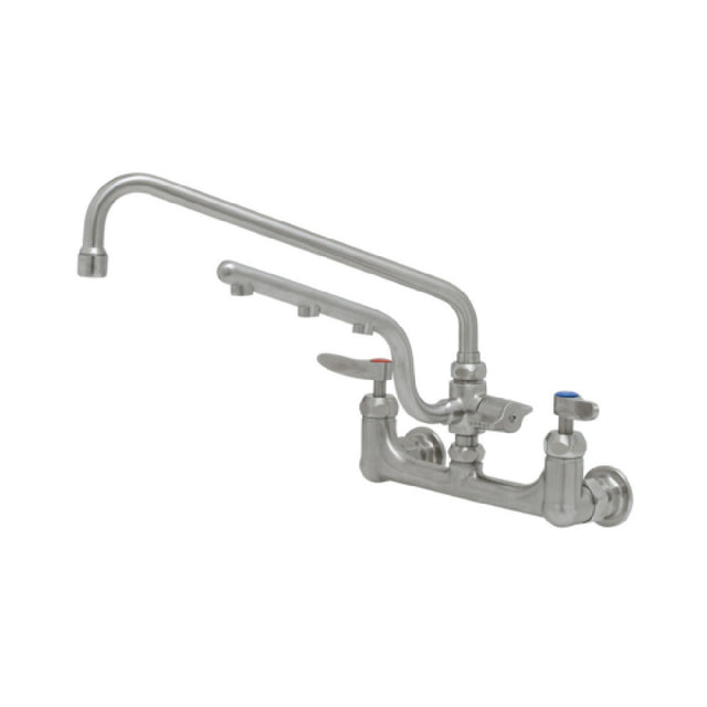 T&S Brass S-0231-U12-CR UltraRinse 8” Wall Mount Mixing Faucet 12" Swing Nozzle With Stream Regulator Outlet