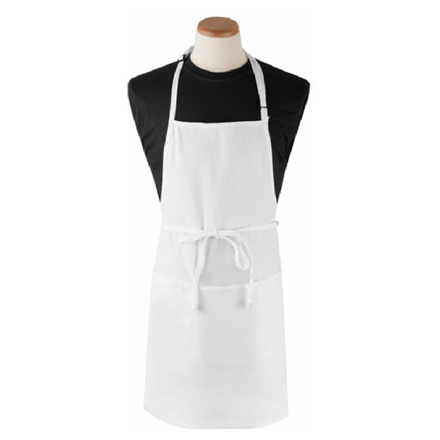 John Ritzenthaler Company CL3PBIAELWH Ritz® Chef's Line® Bib Apron 26" X 31" Extra Long 3 Front Pockets And Pen Pocket