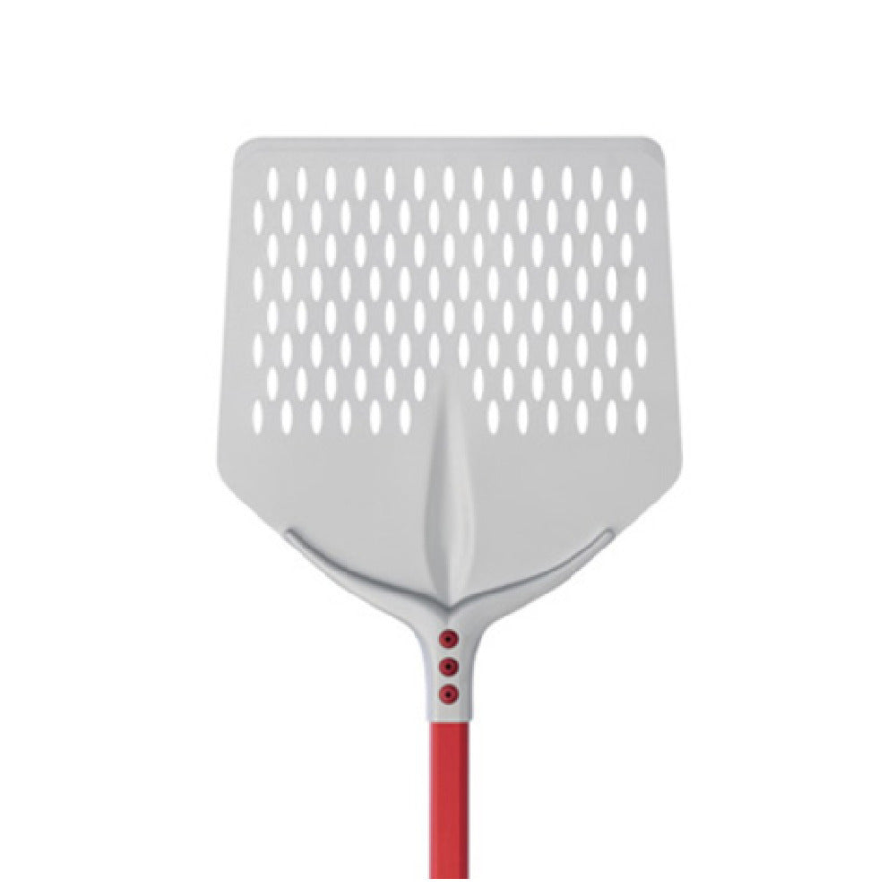 AMPTO 752F36A Square Perforated Pizza Peel Shovel Made Of Anodized Aluminium 14.17"W X 14.17"D