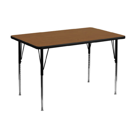 Flash Furniture XU-A3048-REC-OAK-H-A-GG Activity Table 48"W X 30"D X 21-1/4" To 30-1/4" Adjustable Height