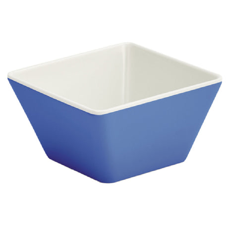 Vollrath V2220030 Melamine Bowl XS Square Blue. 1/8 QT. 3 1⁄2" W X 3 1⁄2" L X 2 1⁄8" H. Dishwasher Safe.