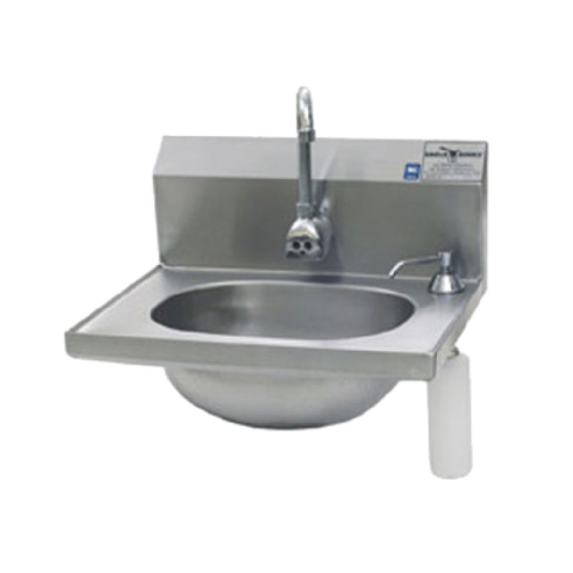 Eagle HSA-10-FE-B-DS Hand Sink Wall Mount 13-1/2" Wide X 9-3/4" Front-to-back X 6-3/4" Deep Bowl