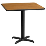 Flash Furniture XU-NATTB-3030-T2222-GG Table 30"W X 30"D X 31-1/8"H Dining Height