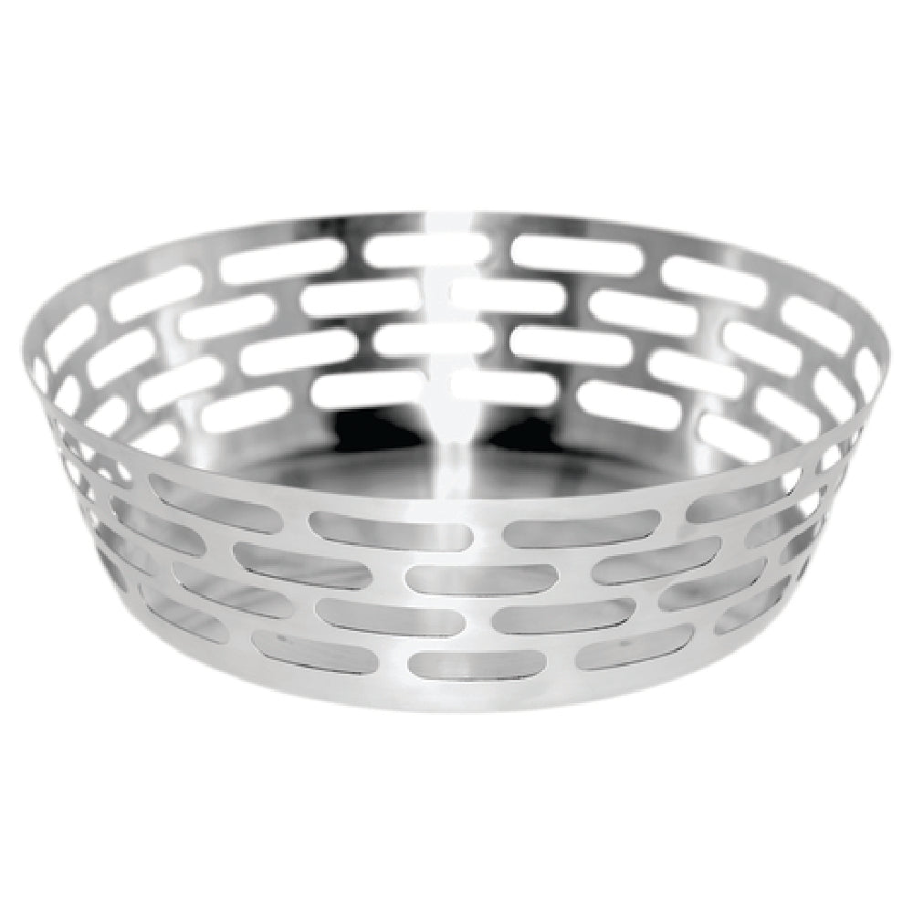 Service Ideas SB-64 Mod18 Steelworks Bread Basket 9" Dia. X 3-1/2"H Round