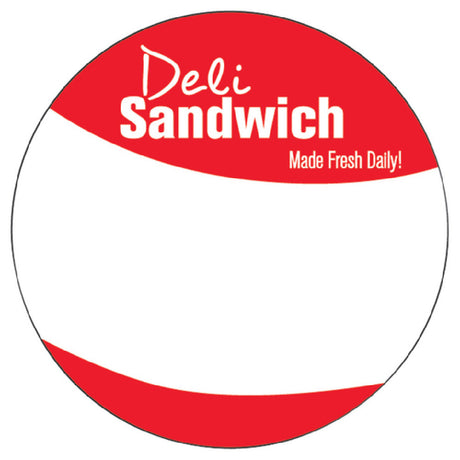 Hubert 82650 - Expressly HUBERT® Red Write-In Deli Sandwich Labels - 2"Dia