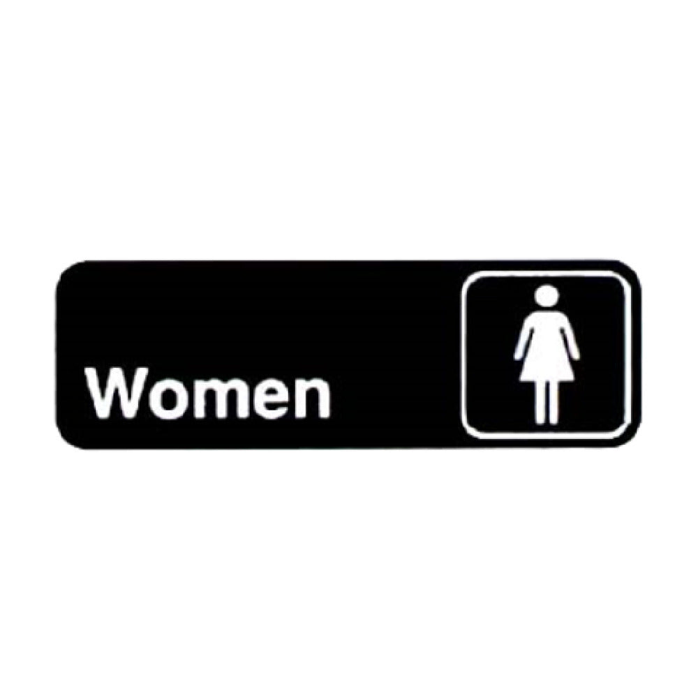 Vollrath 4516 Women Sign 3" X 9" White On Black