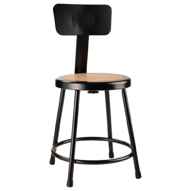 National Public Seating 6218B-10 NPS® Heavy Duty Steel Stool With Backrest 18"