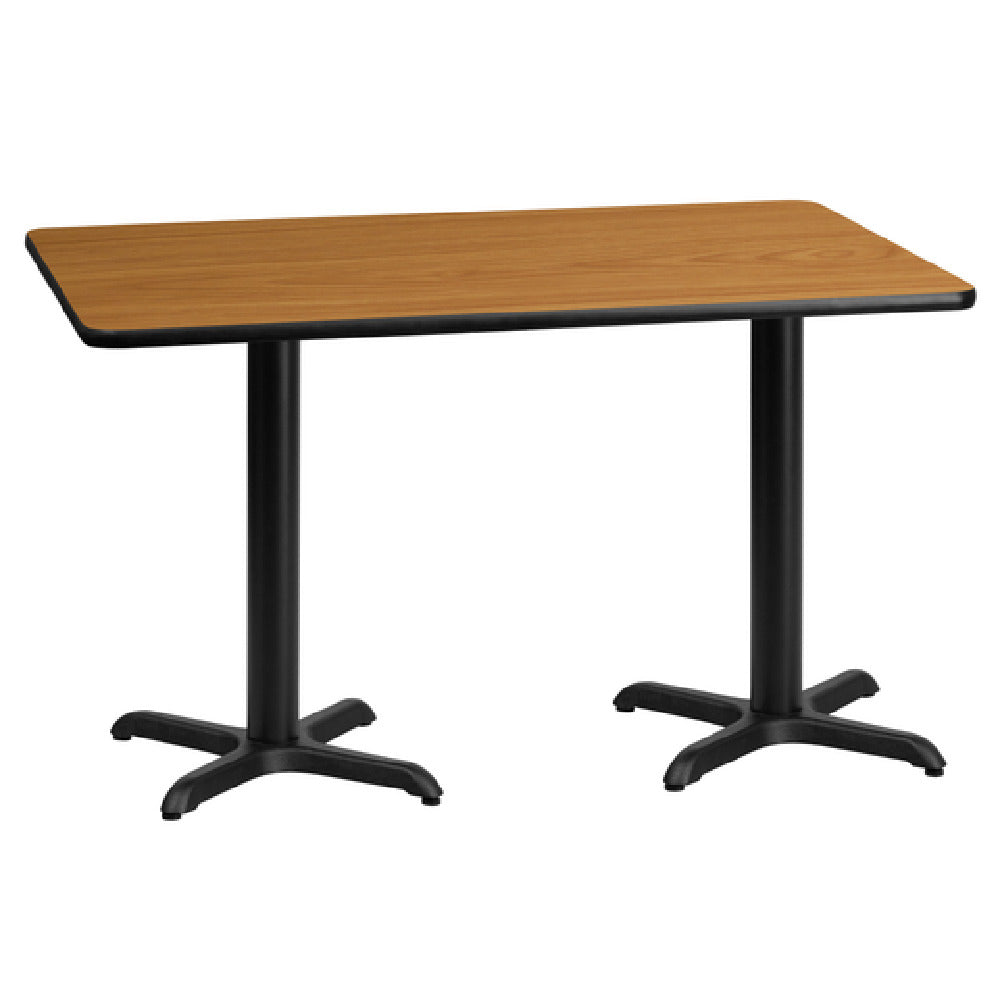 Flash Furniture XU-NATTB-3060-T2222-GG Table 60"W X 30"D X 31-1/8"H Dining Height