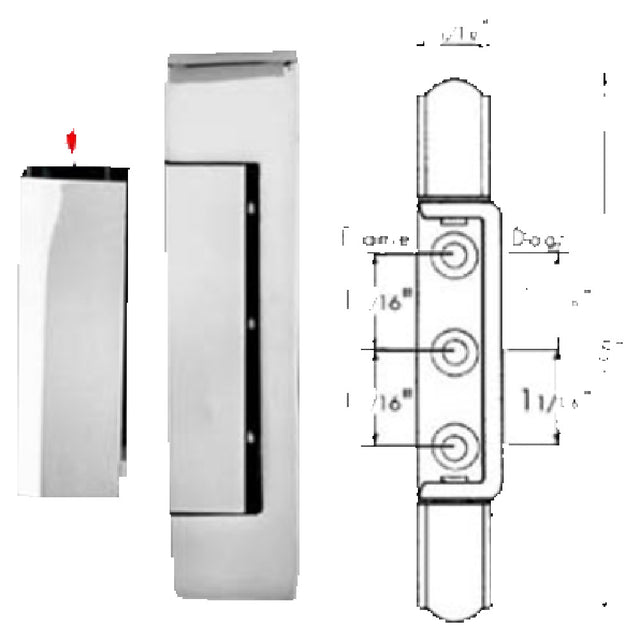 Franklin Machine Products 123-1067 Hinge Cover 2-3/16"L X 5/8"W Stainless Steel