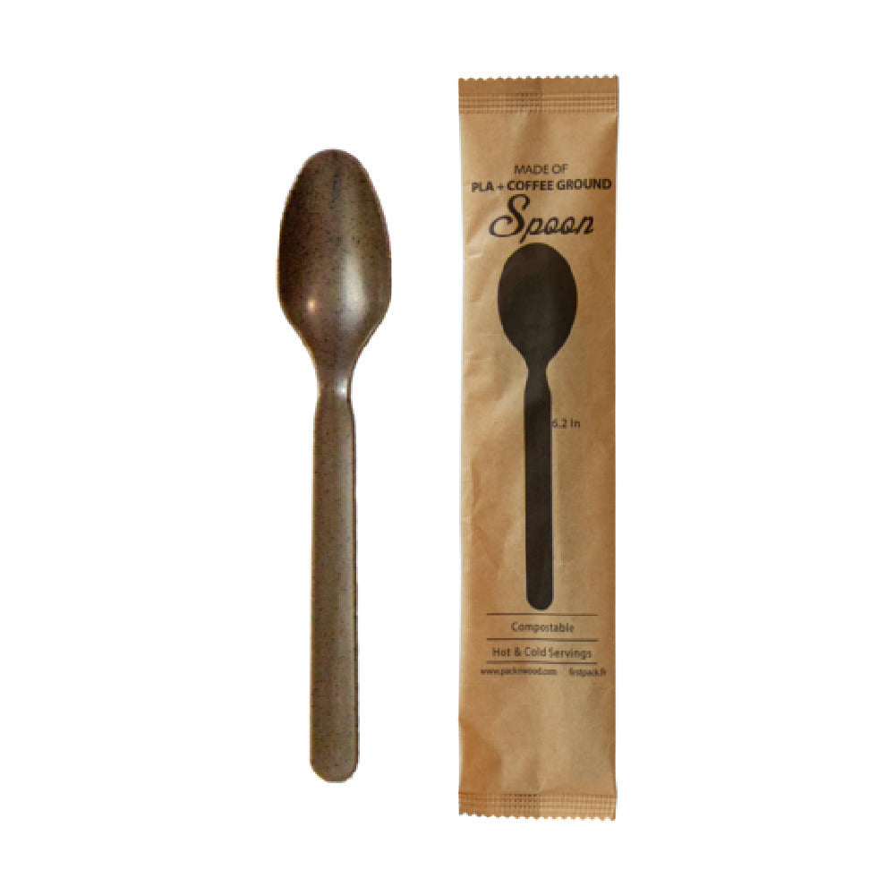 PacknWood 210CVPL733COW - Disposable Spoon, 6.2"L, Coffee Ground