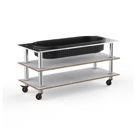 Steelite MGCMLE03CSXW - Modular Salad Bar Unit White Carrera Stainless Steel, Modular