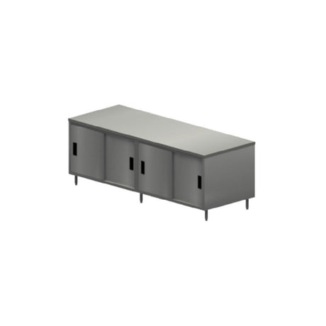 BK Resources CST-30120S2 Dual Access Chef Table Cabinet Base With Sliding Doors On Both Sides