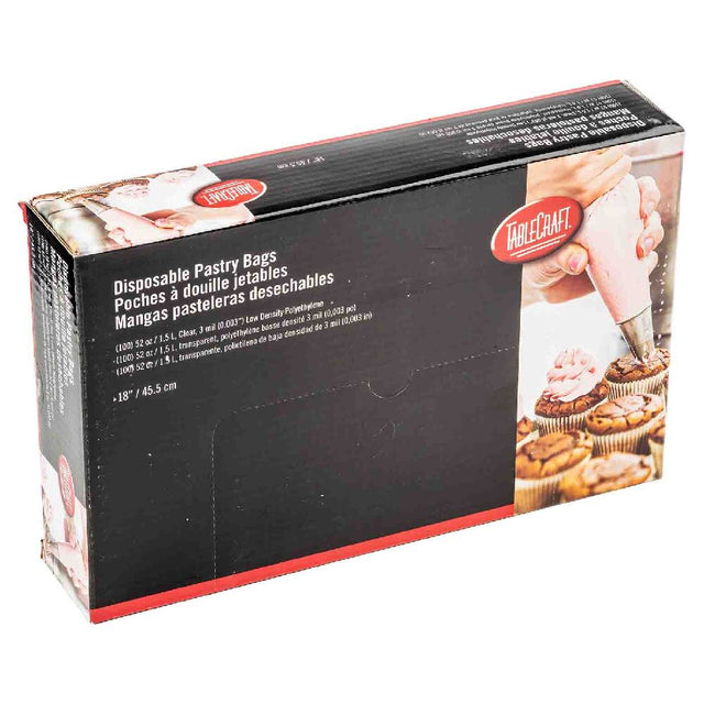 TableCraft Products 12616 - Disposable Pastry Bags, 52 Oz., 18" X 10.5" X 0.006"
