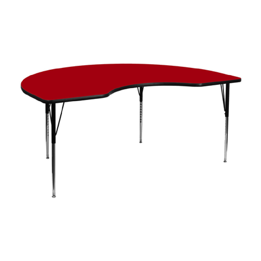 Flash Furniture XU-A4872-KIDNY-RED-T-A-GG Activity Table 72"W X 48"D X 21-1/8" To 30-1/8" Adjustable Height