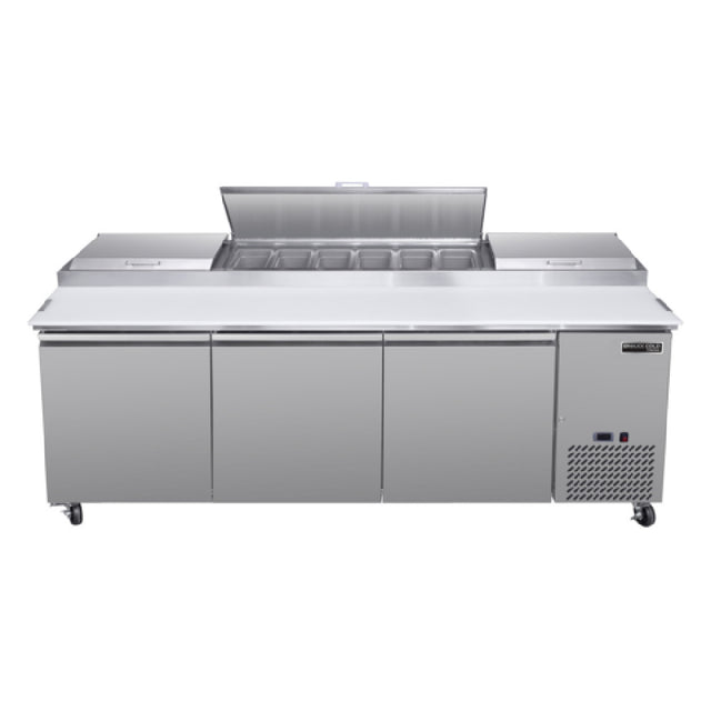 Maxximum MVPP92HC Maxx Cold V-Series Refrigerated Pizza Prep Table 92"W 30.8 Cu Ft